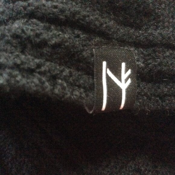 Neve Black Textured Nordic Wool Blend Mock Neck Alpine Pullover Sweater Size XL - Picture 4 of 6